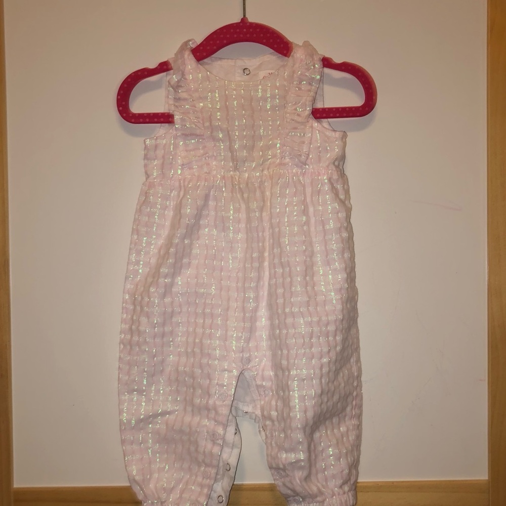 Iridescent light pink romper